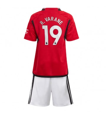 Manchester United Raphael Varane #19 Koszulka Podstawowych Dziecięca 2023-24 Krótki Rękaw (+ Krótkie spodenki)